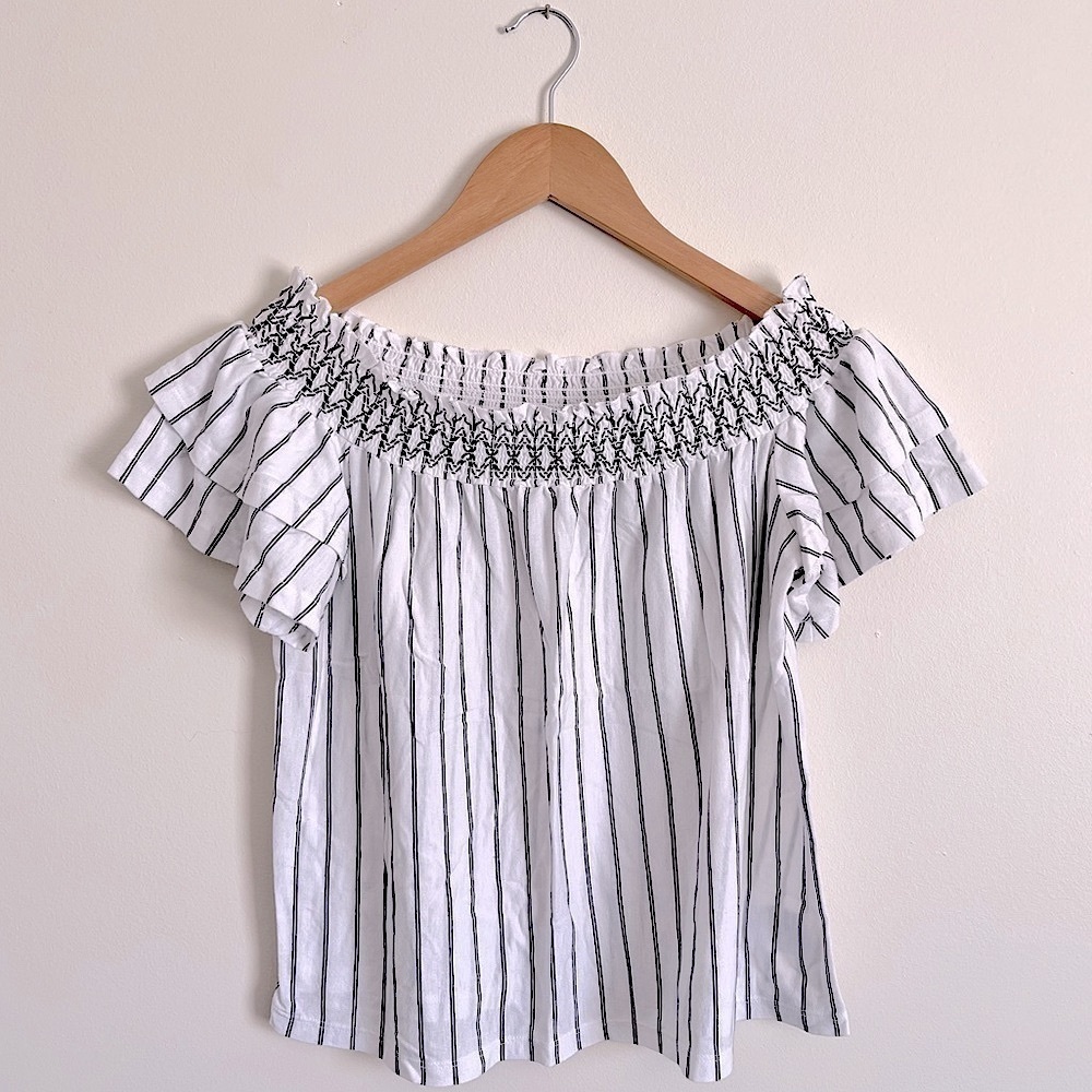 American Eagle off the Shoulder Striped Top